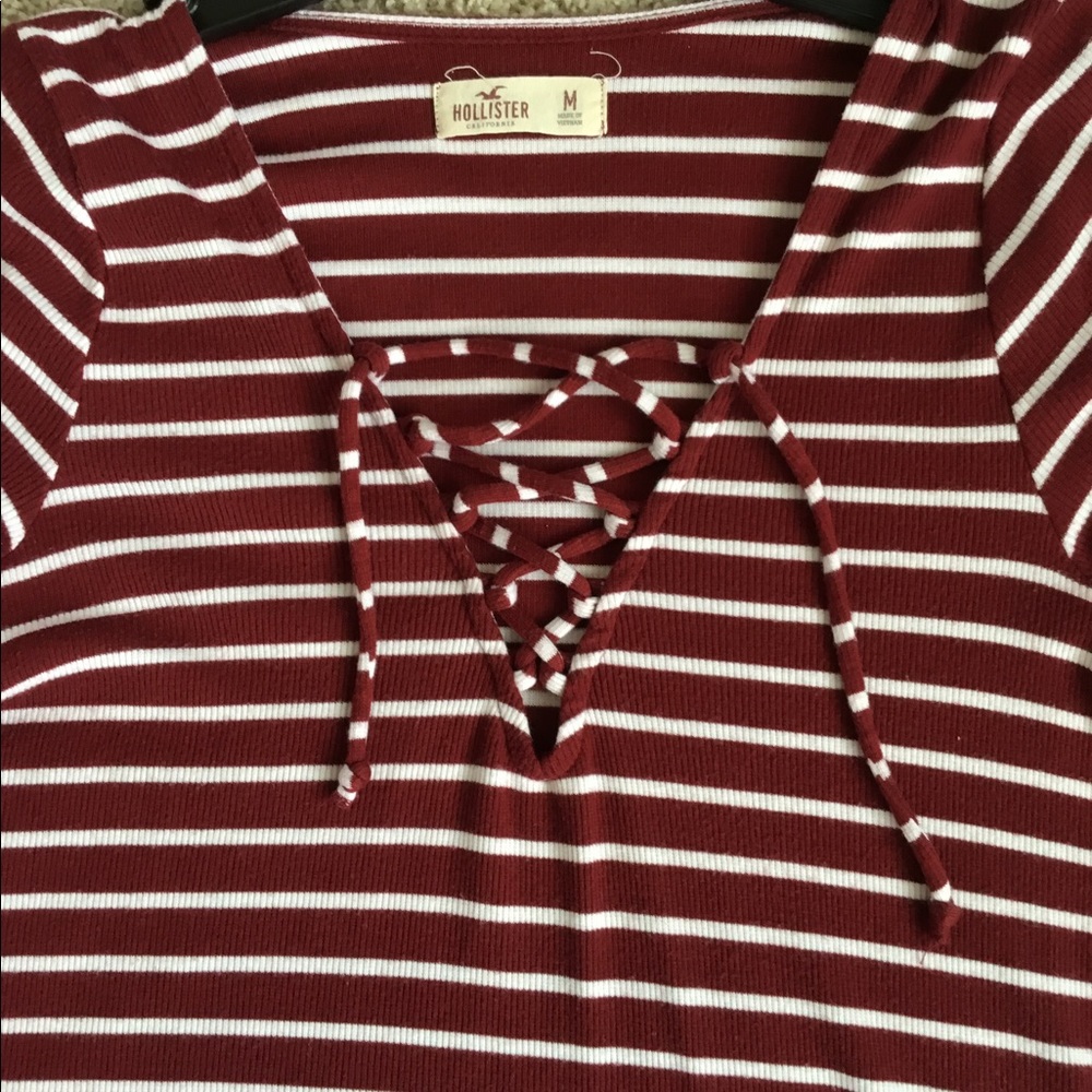 Hollister stripped lace up shirt - Picture 4 of 4